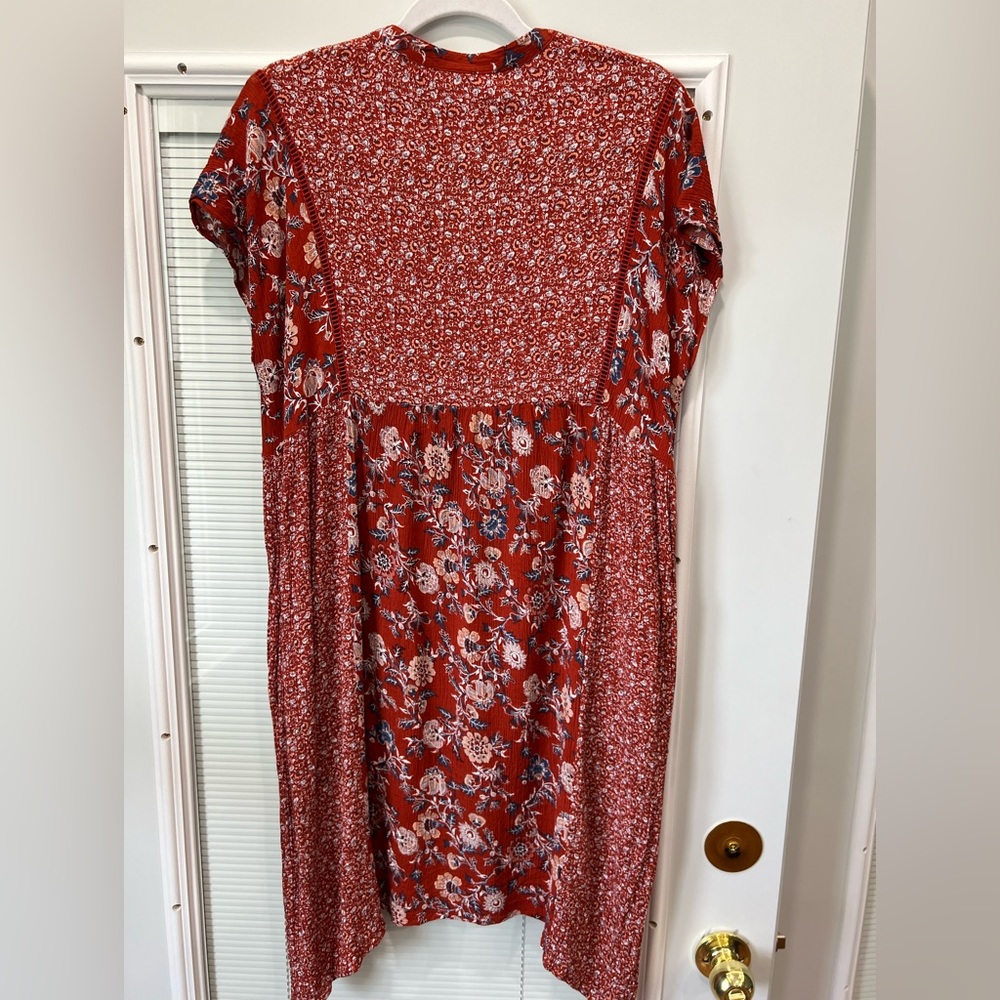 Knox Rose Boho Dress Fall Colors Burgundy Rust Colored - Picture 6 of 10